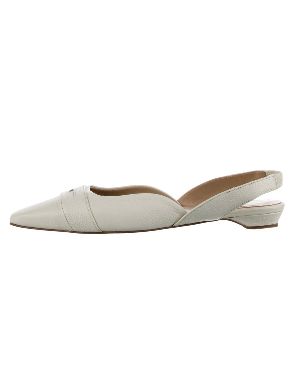 Halley Jamie The Slingback Flats in White EU 40 Like New